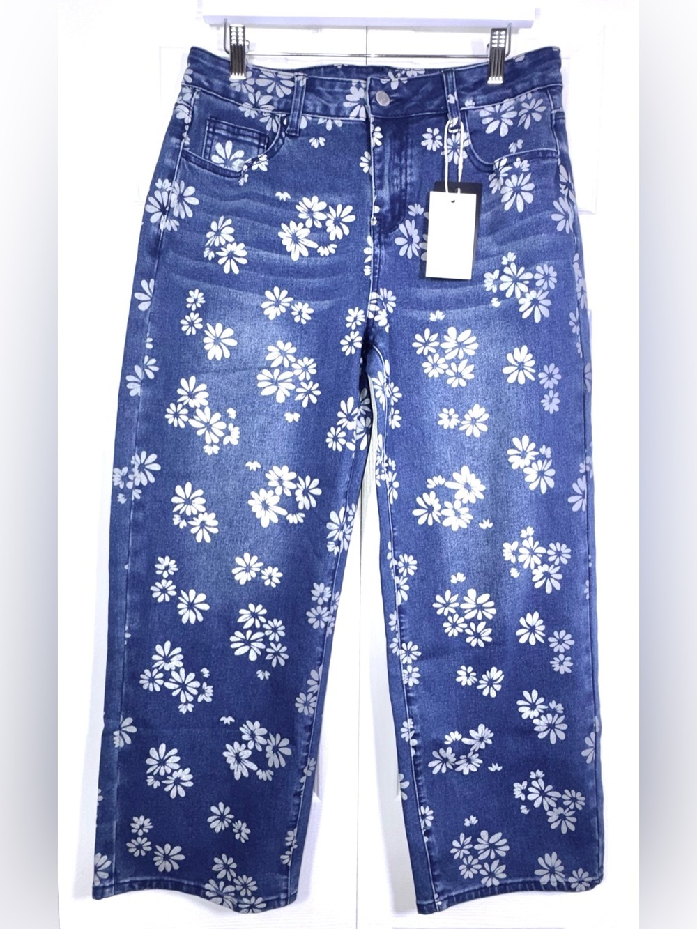 Flamingals High-Rise Vintage Floral wide Leg Jeans NWT Size Large